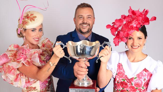 Cairns Cup Carnival ambassadors Tina and Brett Cahill and Dannielle Atkinson. Picture: Cairns Jockey Club