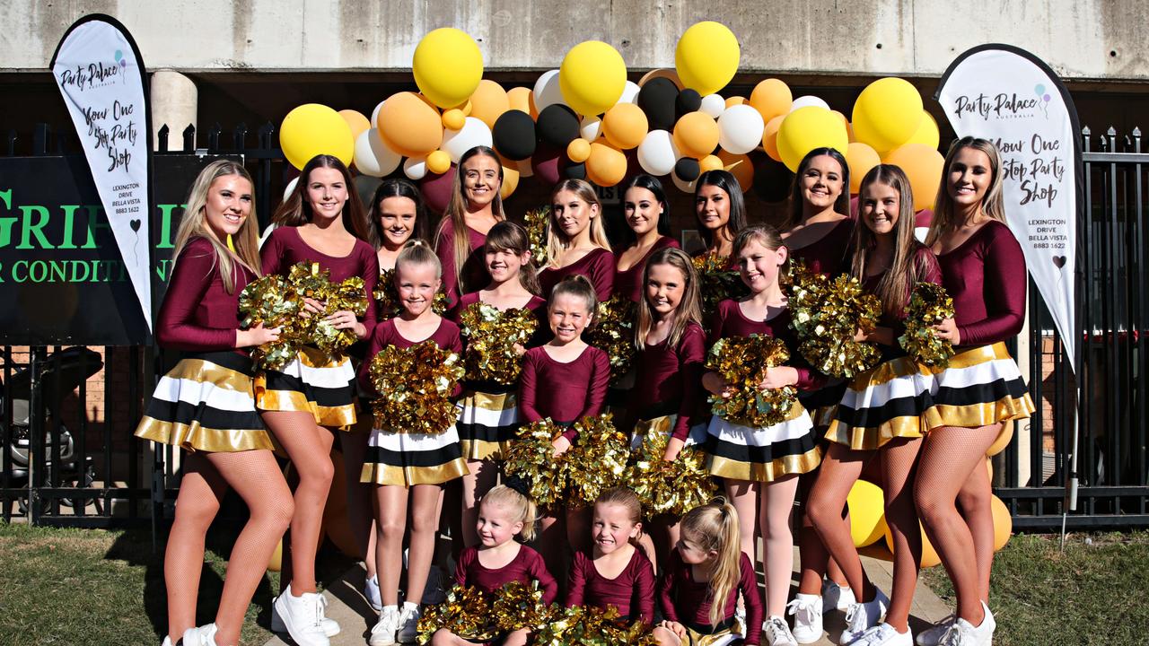 The Hills Bull's Cheerleaders in the Gremmo Memorial Shield at Crestwood Oval on the 7th of April 2019. Photographer: Adam Yip