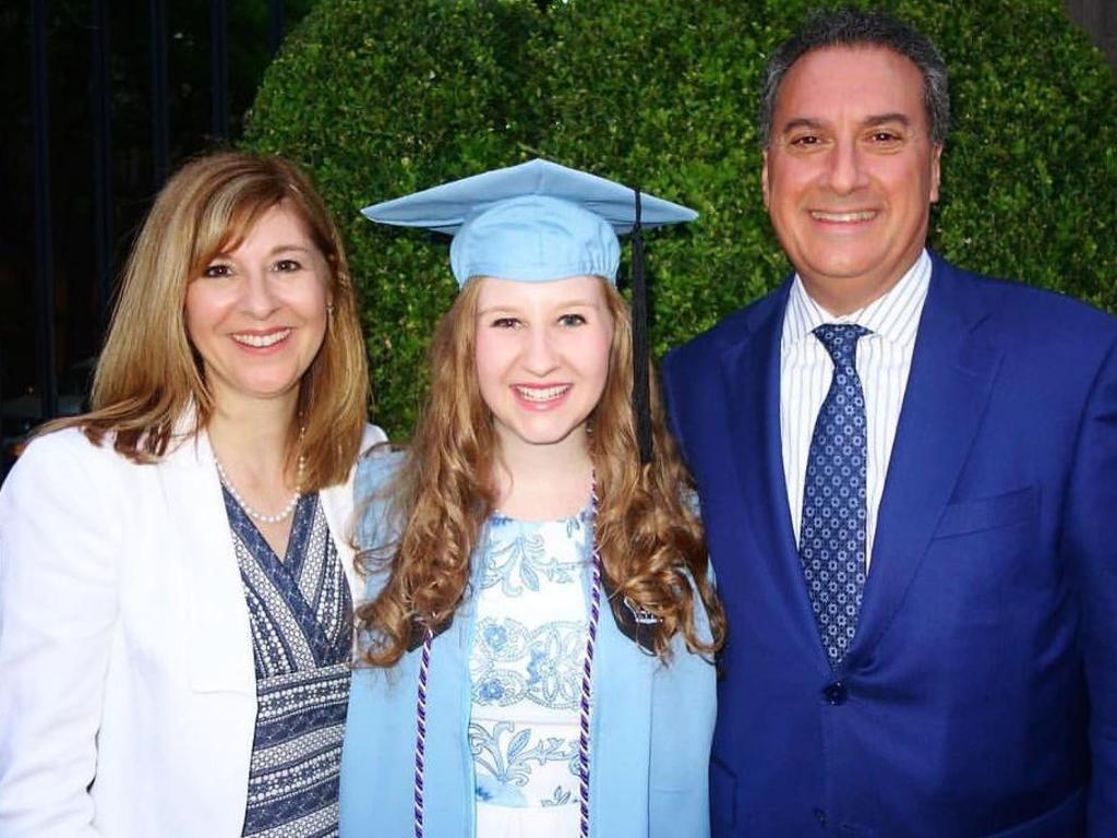 Jennifer (left), Rebecca and Joseph Cartellone. A DNA test kit from a popular website revealed Rebecca, 24, conceived via IVF, was not Joseph’s biological daughter. Pic: Supplied