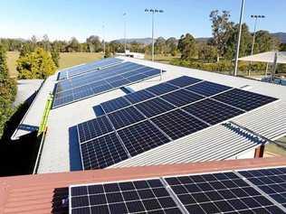 New solar panels at Kilcoy pool. Picture: Brad Weir