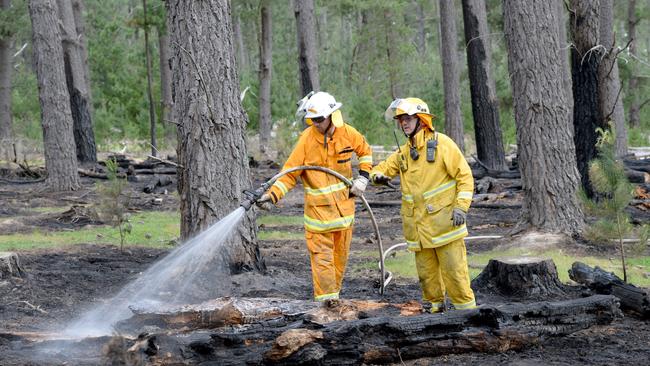 Fire crews extinguish a grass fire. Picture: File