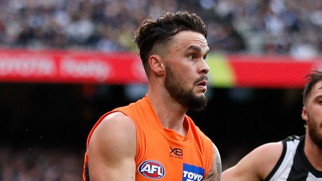 MELBOURNE, AUSTRALIA - SEPTEMBER 21: Zac Williams of the Giants in action during the 2019 AFL First Preliminary Final match between the Collingwood Magpies and the GWS Giants at the Melbourne Cricket Ground on September 21, 2019 in Melbourne, Australia. (Photo by Michael Willson/AFL Photos via Getty Images)