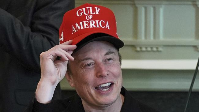 Elon Musk speaks during a cabinet meeting at the White House, Wednesday, April 30, 2025, in Washington. Picture: AP Photo/Evan Vucci