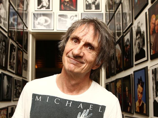 Pictured is Rock Photographer Tony Mott at his home in Surry Hills today. Picture: Tim Hunter.