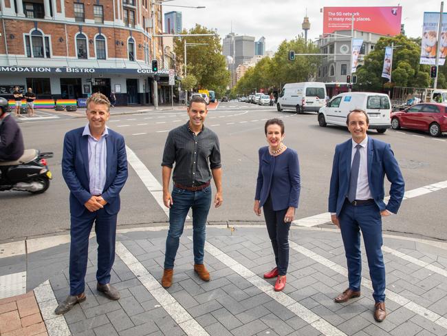 Plans are underway to build a new cycleway on Sydney’s Oxford Street east, connecting Taylor Square to Paddington Gates. Transport Minister Andrew Constance, Member for Sydney Alex Greenwich, Lord Mayor Clover Moore and Wentworth MP Dave Sharma