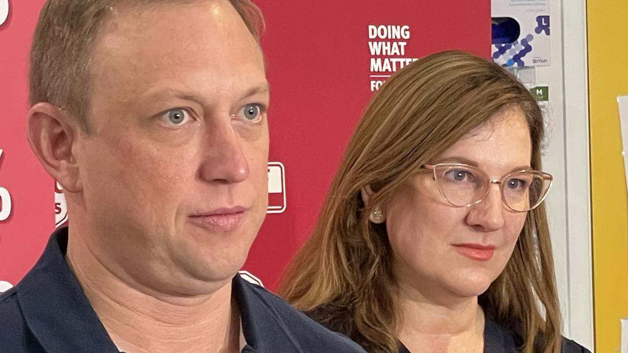 Royal Australian College of General Practitioners President Dr Nicole Higgins at a media conference with Queensland Premier Steven Miles in June. Picture: Fergus Gregg