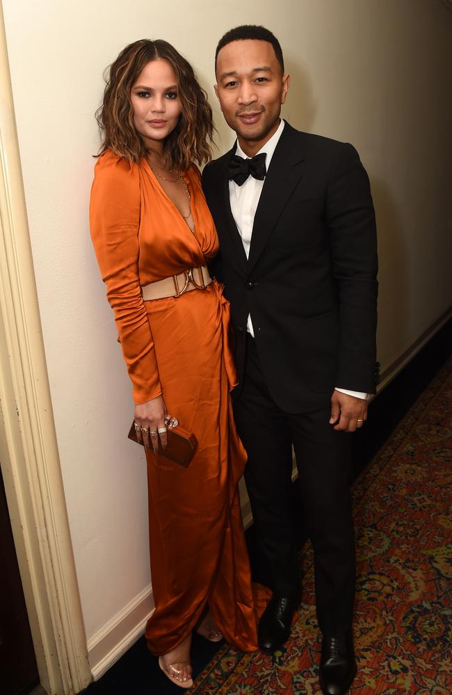 Chrissy Teigen and John Legend attend GQ and Chance The Rapper Celebrate the Grammys in Partnership with YouTube at Chateau Marmont on February 12, 2017 in Los Angeles, California. Picture: Getty