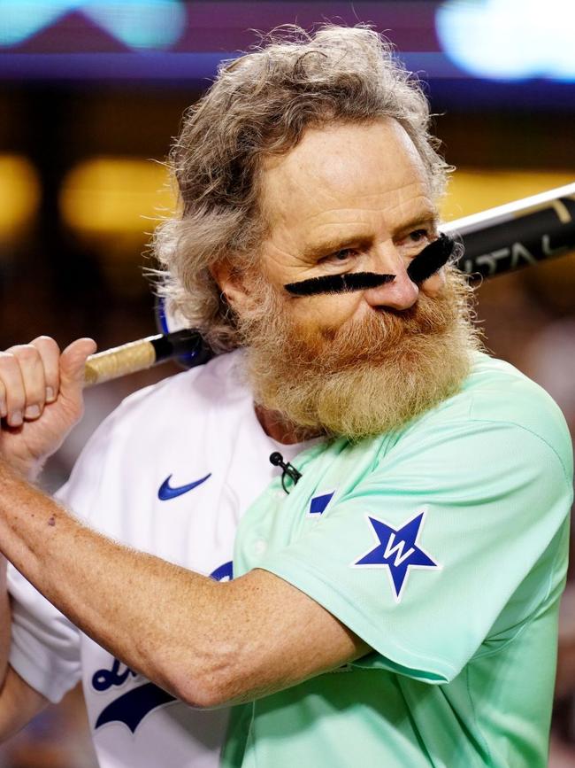 Cranston took part in the celebrity softball game. Picture: Jerritt Clark/Getty Images