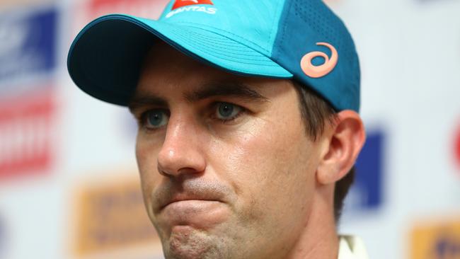 Pat Cummins of Australia speaks to the media after day three of the Second Test match in the series between India and Australia at Arun Jaitley Stadium on February 19, 2023 in Delhi, India. (Photo by Robert Cianflone/Getty Images)