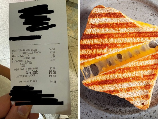 ‘Insane’ price of toasted sandwich revealed