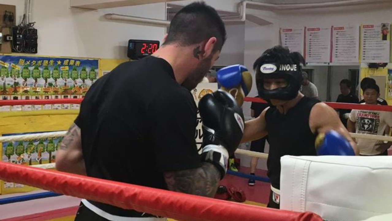 Michael Zerafa sparring Takeshi Inoue in 2016.