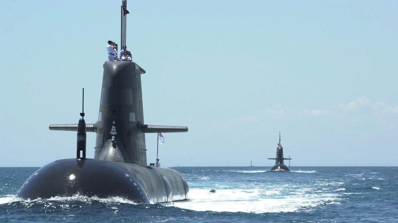 Collins class submarines in West Australian waters.
