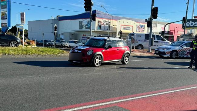 Southbound lanes along Nicklin Way were closed while emergency crews remain on scene. Picture: Contributed