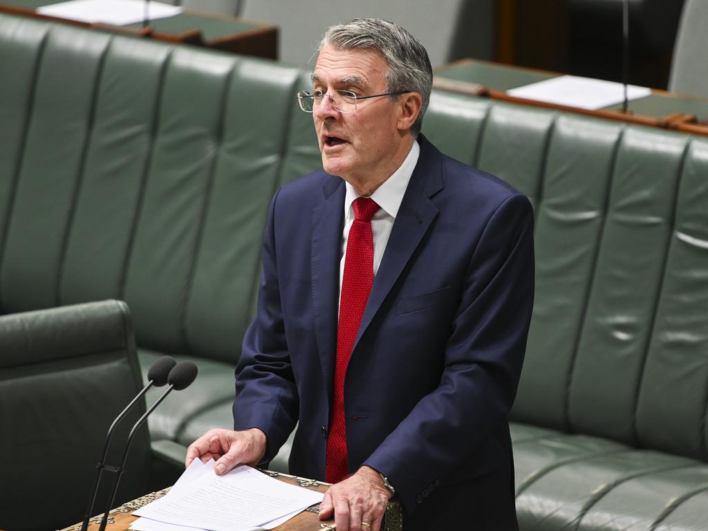 Attorney-General Mark Dreyfus had a fiery exchange with a journalist during a press conference. Picture: NCA NewsWire / Martin Ollman