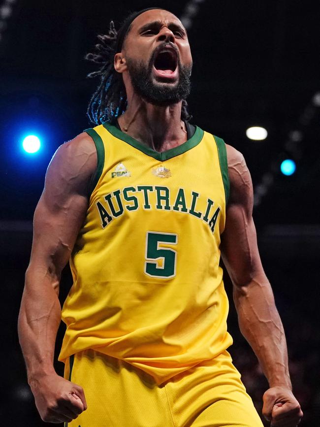 Patty Mills scores in the final minutes. Picture: AAP