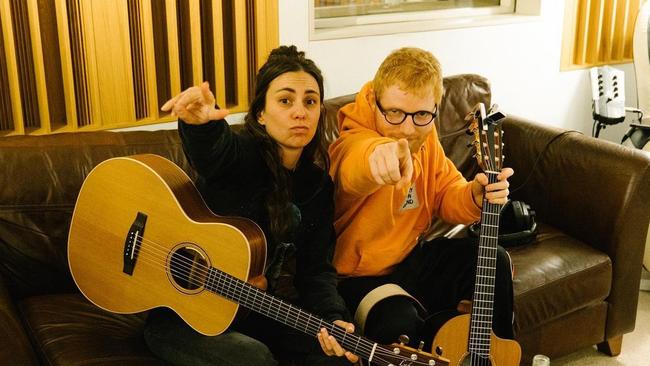 Ed Sheeran and Amy Shark write a song together. Picture: Instagram/ Supplied