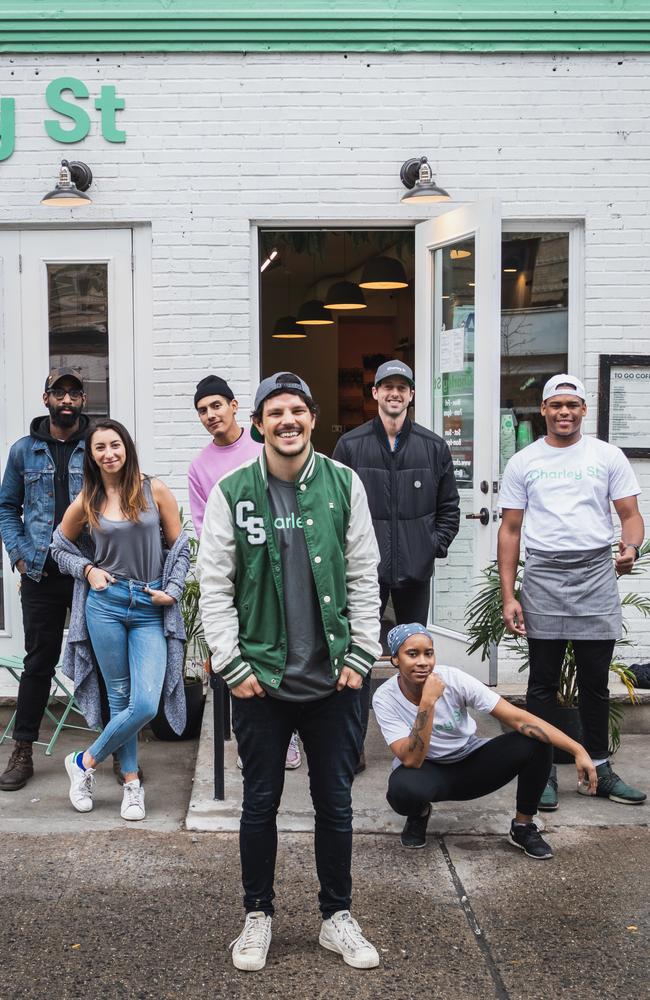 Dan Churchill, centre, and the staff at Charley St in New York's Nolita neighbourhood. Picture: Supplied