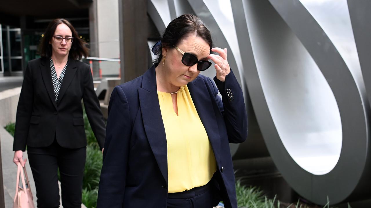 Senior scientist Kylie Rika (right) leaves Brisbane Magistrates Court after giving evidence to the commission of inquiry into forensic DNA testing. Picture: NCA NewsWire / Dan Peled