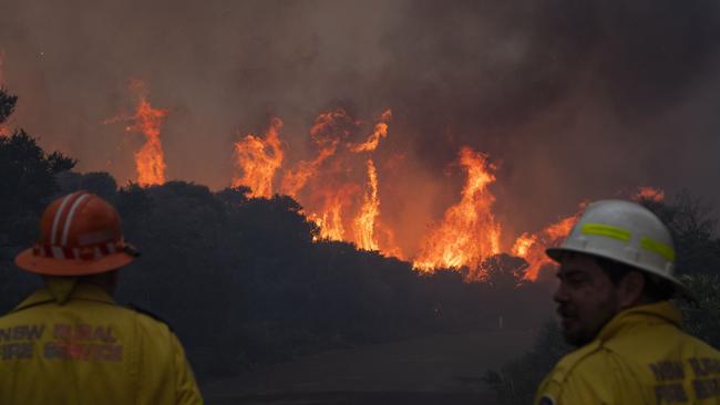 A fire at North head which started as a hazard reduction burn that broke containment lines. Picture credit: Matthew Abbott. Instagram: @mattabbottphoto