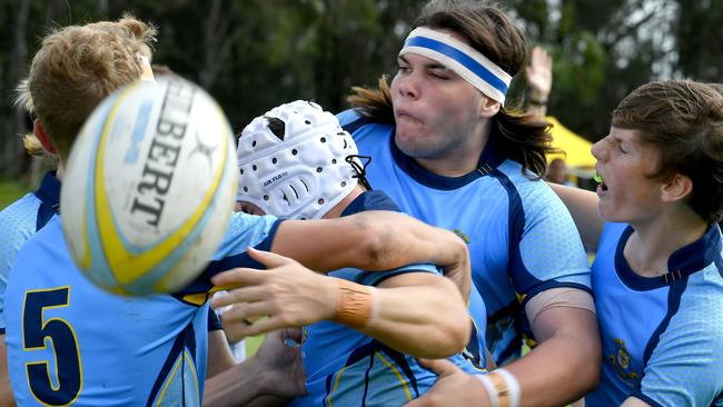 TAS First XV rugby match between St Columban's College and Cannon Hill Anglican College. Saturday April 23, 2022. Picture, John Gass