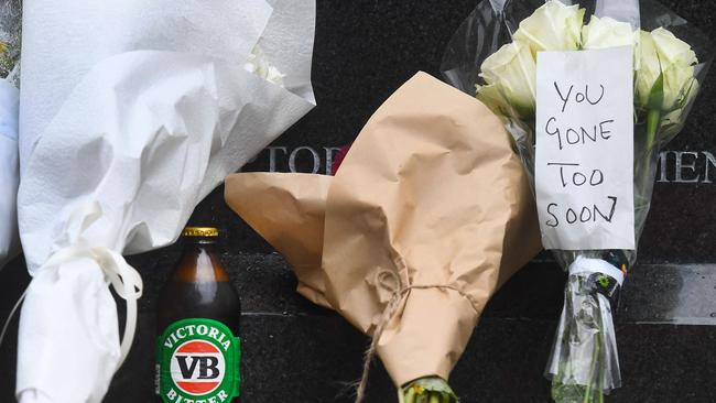 Tributes to Shane Warne at the MCG. Picture: AFP Images