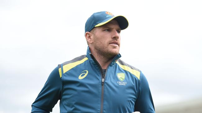 Australian captain Aaron Finch prepares for tonight’s match against the West Indies. Picture: Getty Images