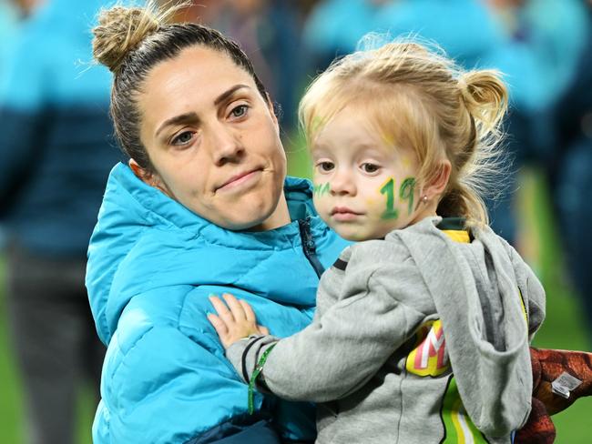 BRISBANE, AUSTRALIA - AUGUST 19: Katrina Gorry of Australia applauds fans after the FIFA Women's World Cup Australia & New Zealand 2023 Third Place Match match between Sweden and Australia at Brisbane Stadium on August 19, 2023 in Brisbane, Australia. (Photo by Matt Roberts - FIFA/FIFA via Getty Images)