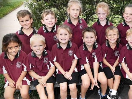 My First Year: Monto State School Preps. Back from left: Archie, Loki, Imahlia, Charlette, Ella, Leah. Front from left: Kylia, Owen, Sarvanah, Rhyder, Hunter, Leighton, Anastasia, Hunter. Picture: Patrick Woods.