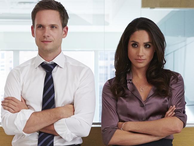 Patrick J. Adams as Michael Ross, Meghan Markle as Rachel Zane, in Suits. Picture: Supplied