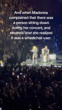 Madonna calls out concertgoer in wheelchair for sitting at show