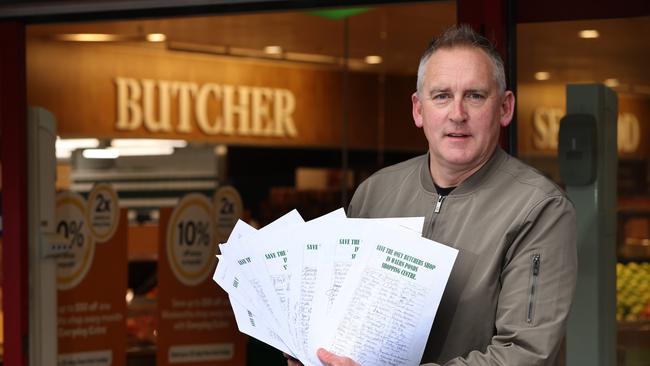 Richie Dyer is campaigning to save the in-house butcher service at Waurn Ponds Woolworths. Picture: Alison Wynd