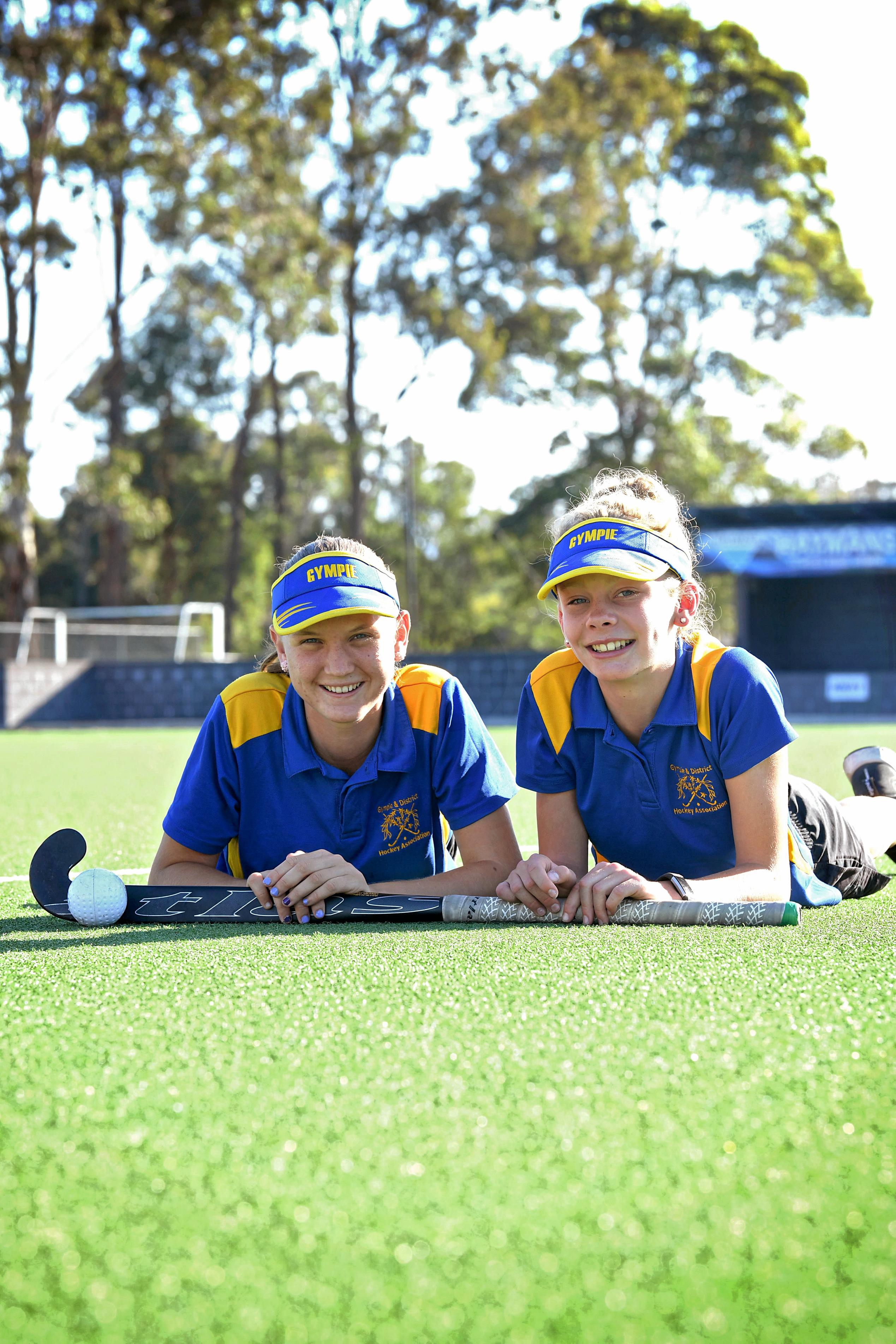 Gympie Hockey Jess Wilcox and Grace Dixon. Picture: Renee Albrecht