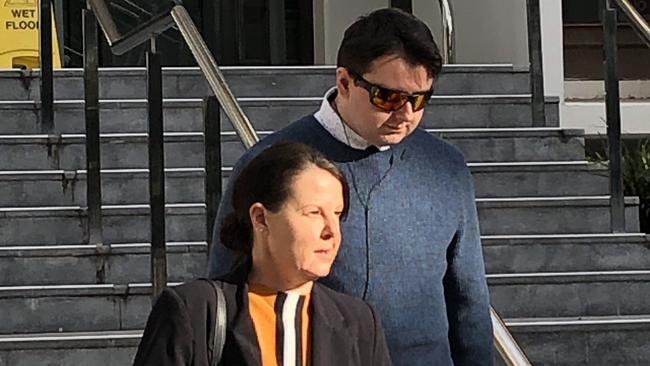 Jarrad Pavric leaves Wollongong Court with his family on June 17.