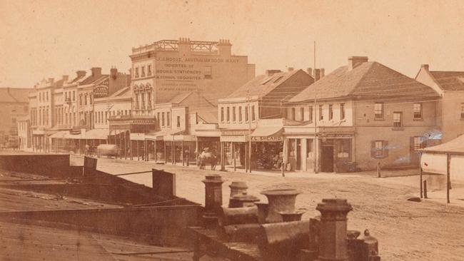 George Street between Park and Bathurst Streets in 1871.