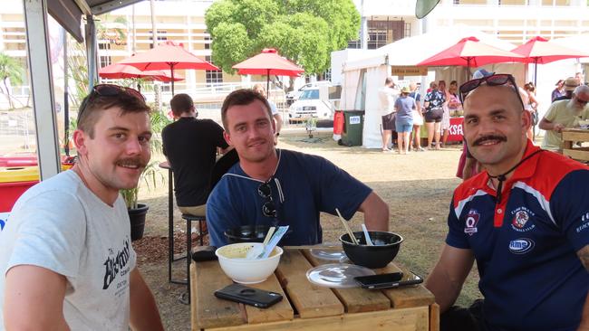 Sean Holmes, Andy Cope and James Dodd at the 2023 Darwin International Laksa Festival finale. Picture: Annabel Bowles