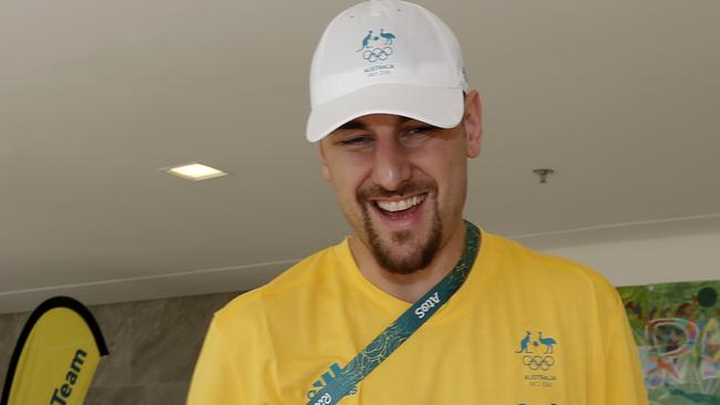 Andrew Bogut in the Australian Athletes Village. Picture: Cameron Tandy