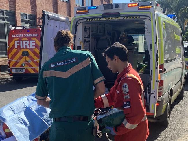 A man was injured from falling down a lift shaft at a Thebarton business. Pic: Keziah Sullivan/9 News Adelaide