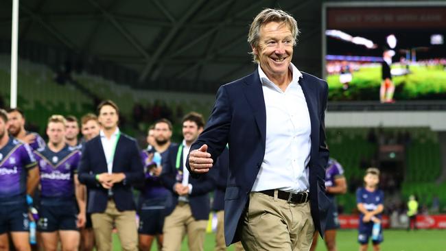 Craig Bellamy isn’t ready to walk away from coaching the Storm just yet. Picture: Kelly Defina/Getty Images