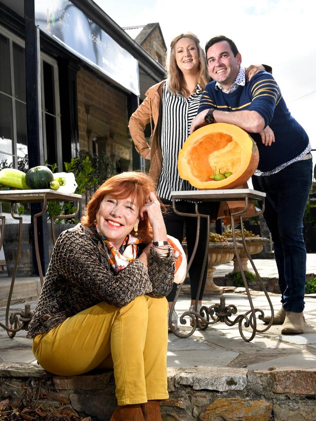 Landlord Majorie Moncrieff with Annika and her husband and chef Dan Moss at the Terroir Auburn restaurant. Picture: Tricia Watkinson