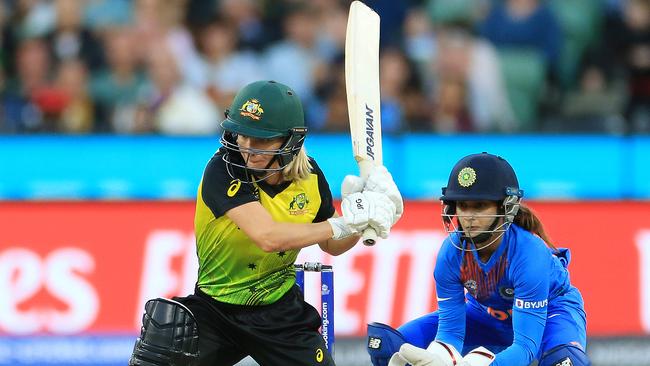 Nicola Carey in action in the 2020 ICC Women's T20 World Cup final against India. Picture: MARK STEWART