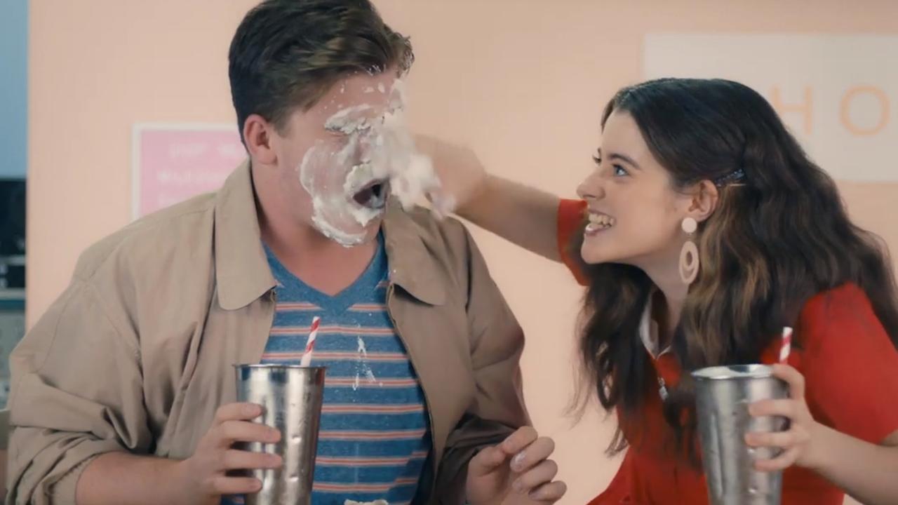 One of the video’s feature a woman rubbing a milkshake in a man’s face. Picture: The Good Society