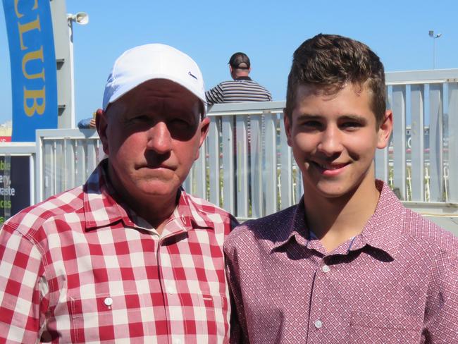 Toowoomba trainer Lindsay Hatch (left) and his son Thomas at Gold Coast Turf Club on September 16, 2017. Photo: supplied