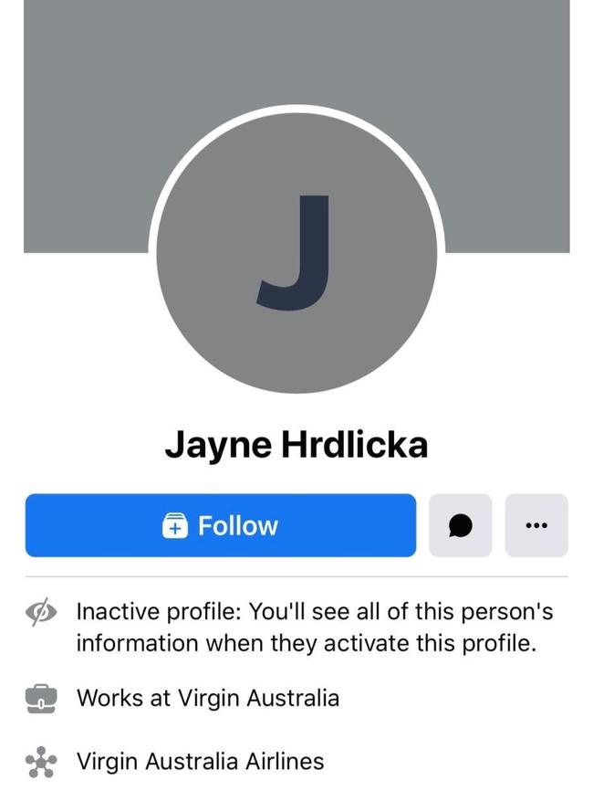 Although there's been no formal announcement, Jayne Hrdlicka has joined Virgin Australia according to the workplace app.
