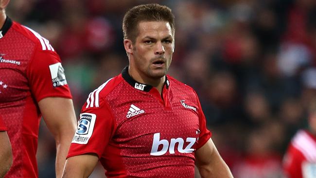 Richie McCaw of the Crusaders looks on.