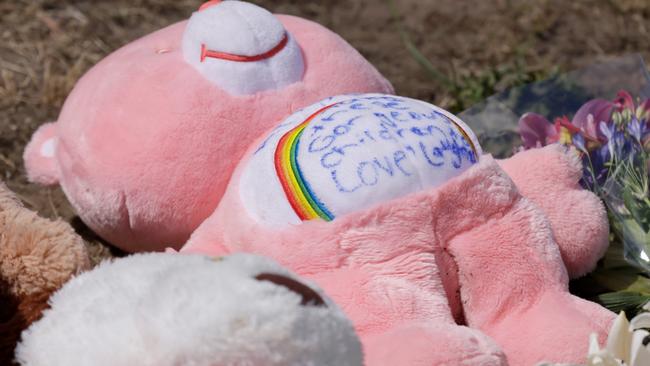 Messages left outside Hillcrest Primary School. Picture: Grant Viney