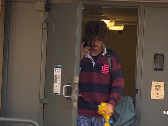 The 19-year-old quickly exited the City Watch House after he was released on police bail on Tuesday. Picture: 7 News