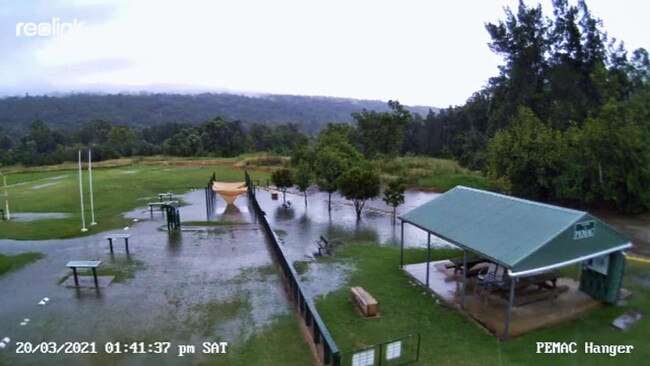 SATURDAY: Photos of facilities at the Penrith Electric Model Aero Club inundated on Sunday in Emu Heights. Pictures: FACEBOOK