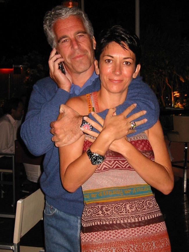 Epstein with British socialite Ghislaine Maxwell. Picture: AFP Photo/US District Court for the Southern District of New York