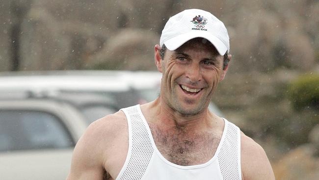 Simon Burgess after completing Hobart’s Point to Pinnacle race in 2006.