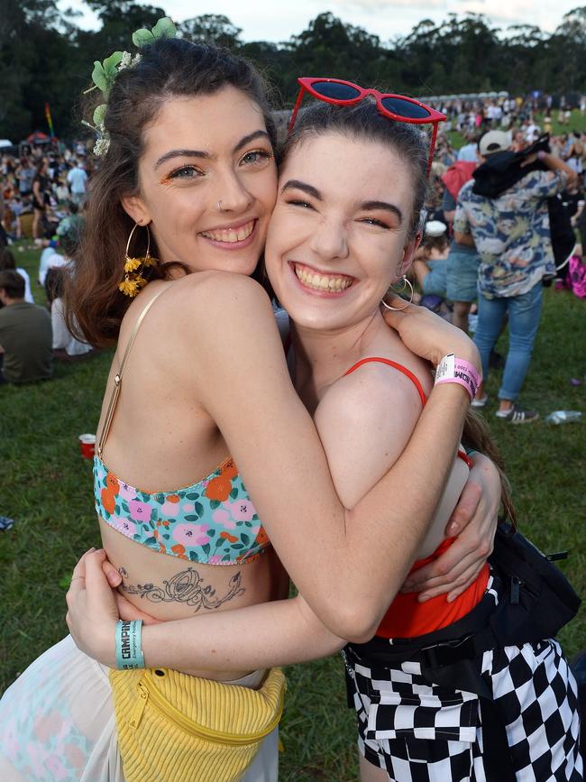 Yolanda Flynn and Emily Kinchin at the Big Pineapple Music Festival in 2019.